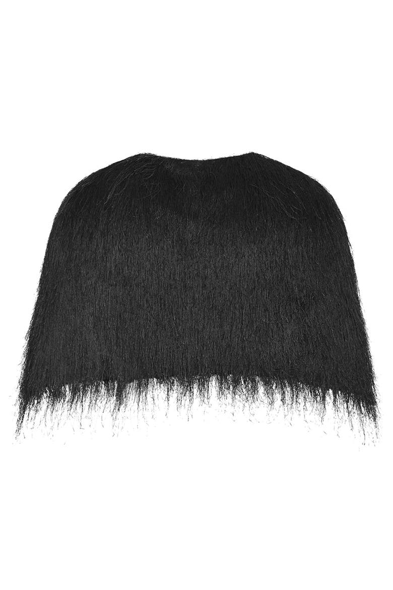 Susie Fringe Capelet, Alternate, color, BLACK