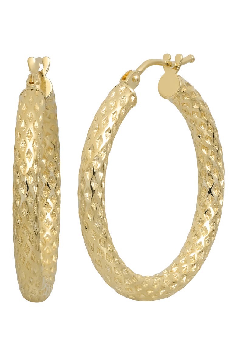 14K Gold Faceted Hoop Earrings (Nordstrom Exclusive), Main, color, 14K YELLOW GOLD