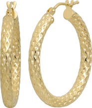 Bony Levy 14K Gold Faceted Hoop Earrings