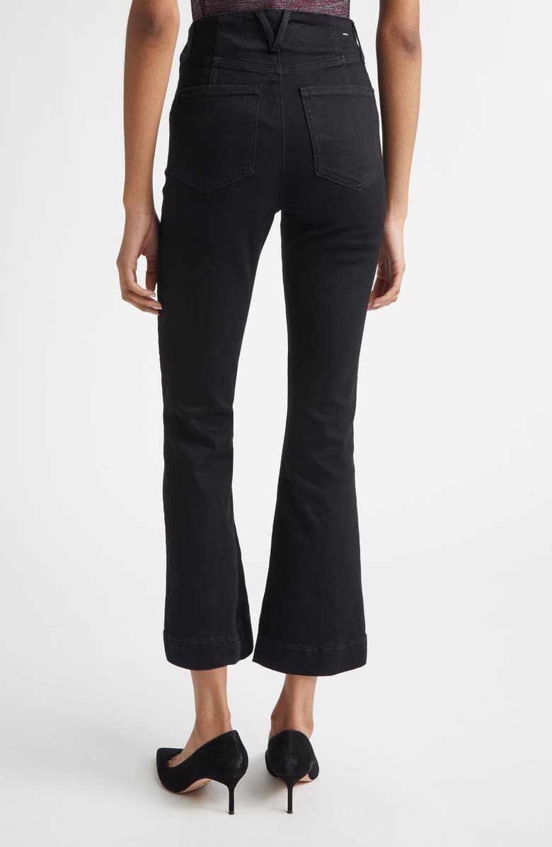 Veronica Beard Carson Seamed High Waist Ankle Flare Jeans, Alternate, color, Onyx
