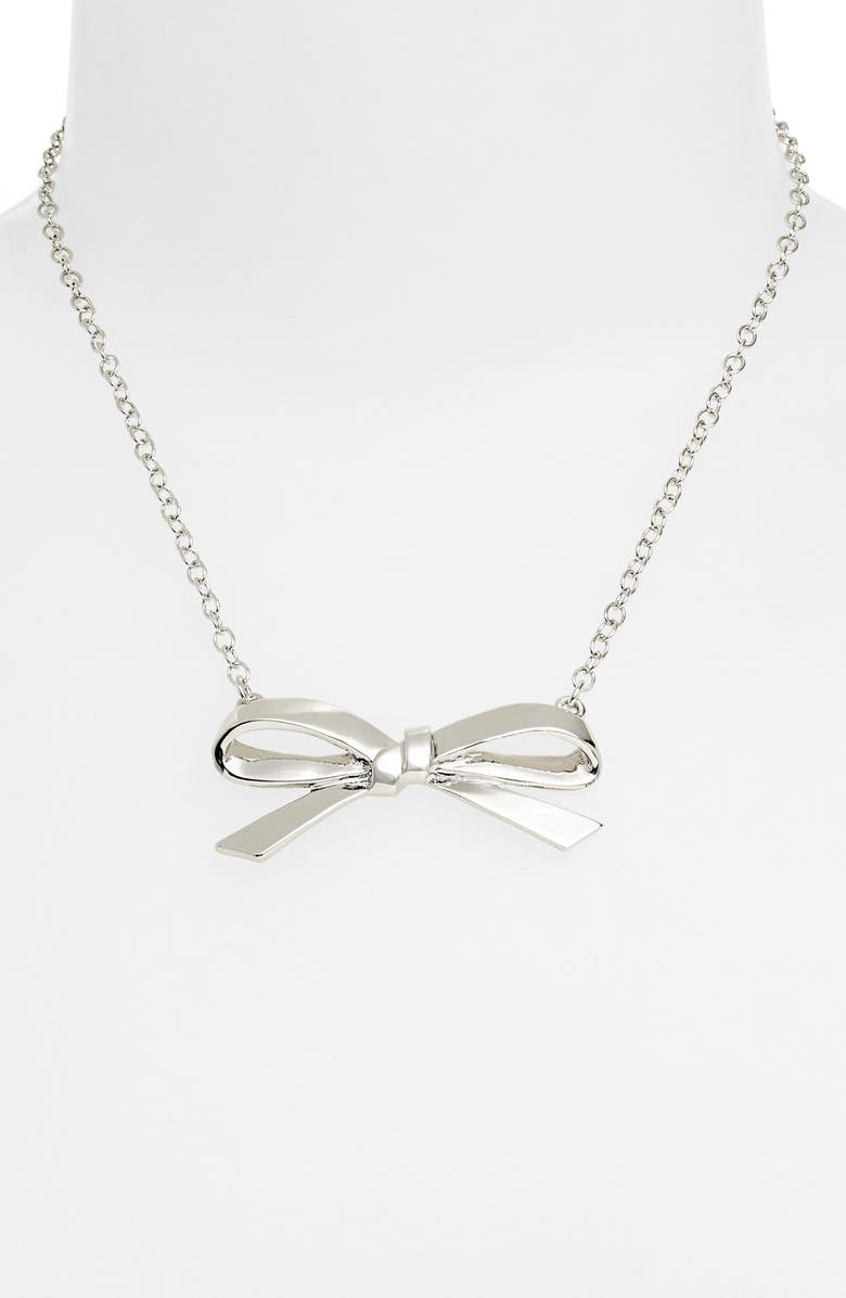 Kate Spade New York 'finishing touch' bow pendant necklace, Alternate, color, 