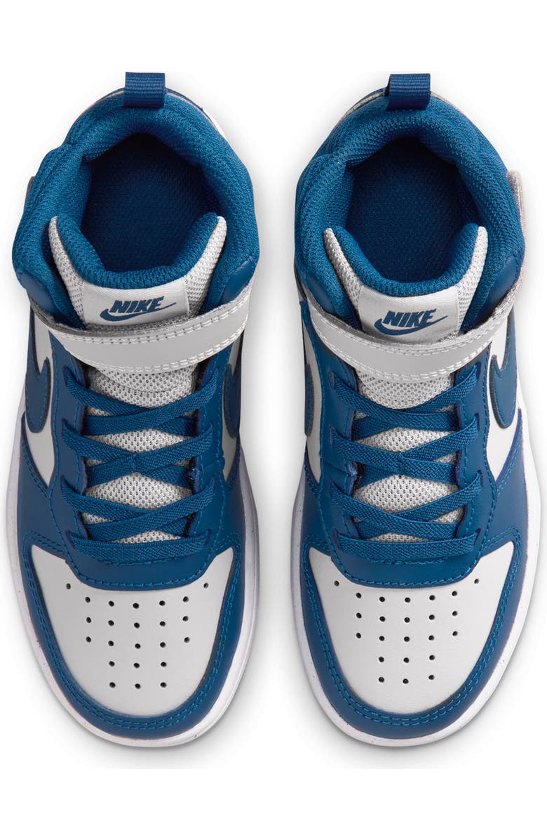 Nike Kids' Court Borough Mid 2 Basketball Shoe, Alternate, color, Light Grey/ Blue/ Dark Teal