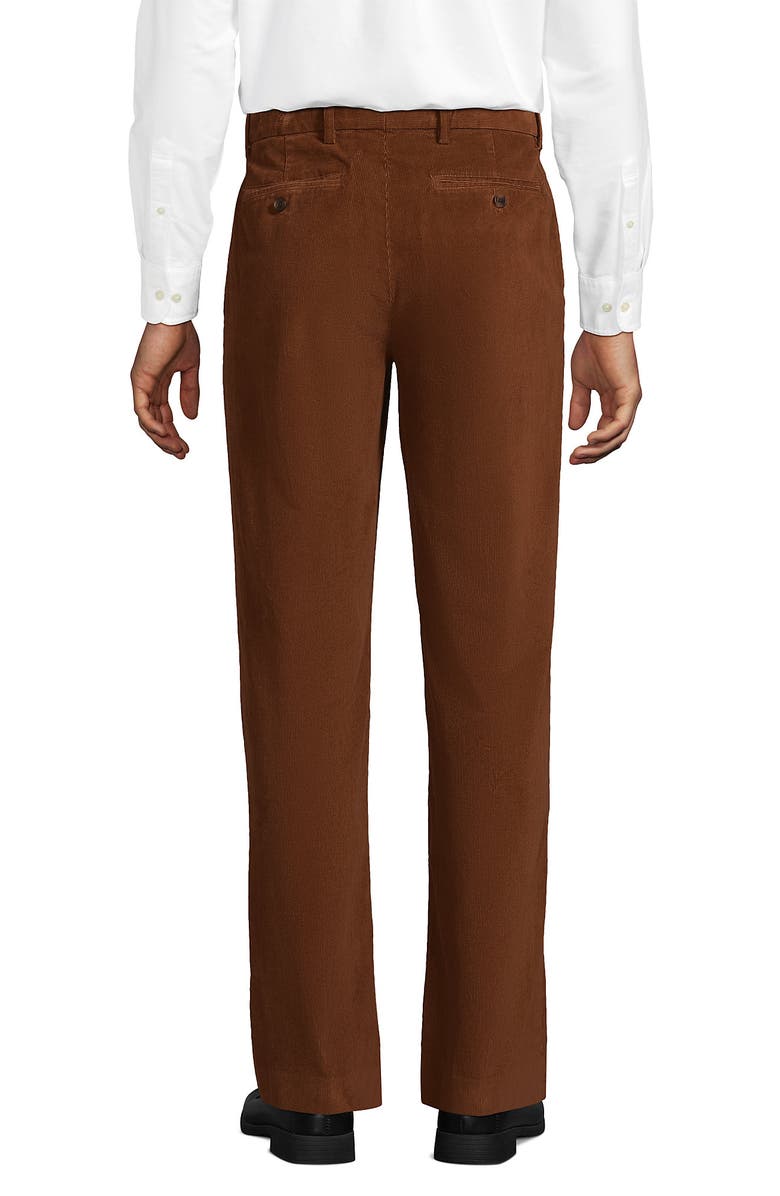 Lands' End Corduroy Comfort Waist Classic Fit Pleated Front Pant, Alternate, color, Rich Ginger Brown