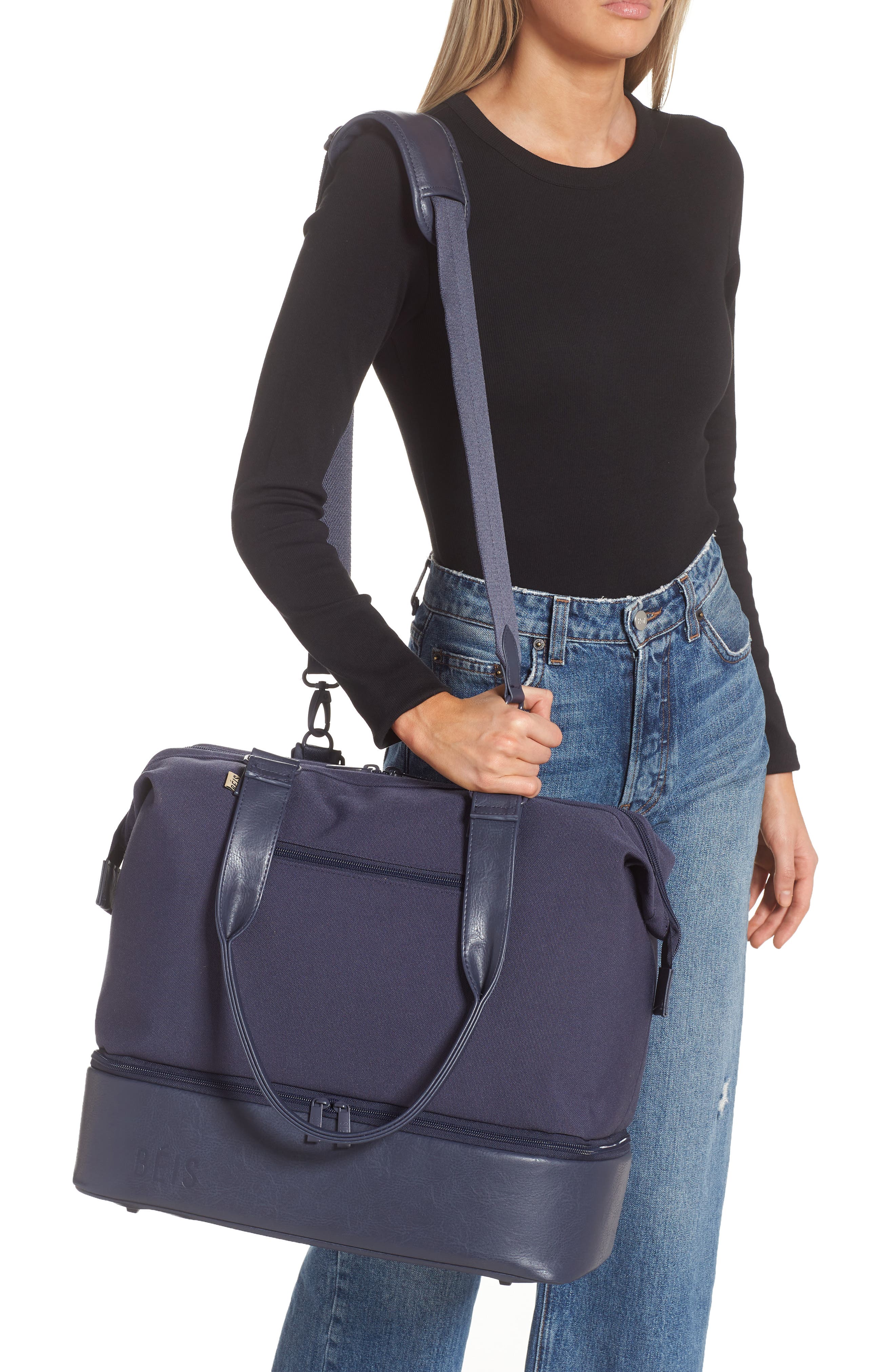 The Mini Weekend Travel Bag, Alternate, color, NAVY