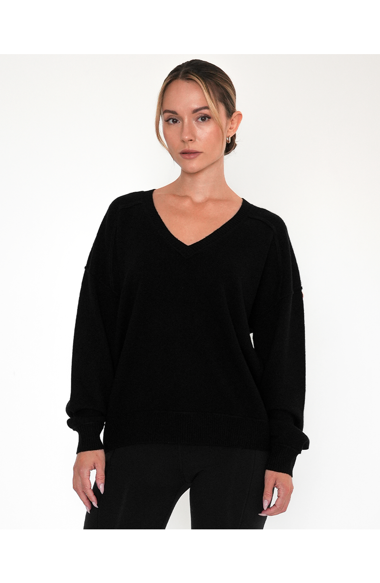 Rebody Active Nora V-Neck Cashmere Sweater, Main, color, Black