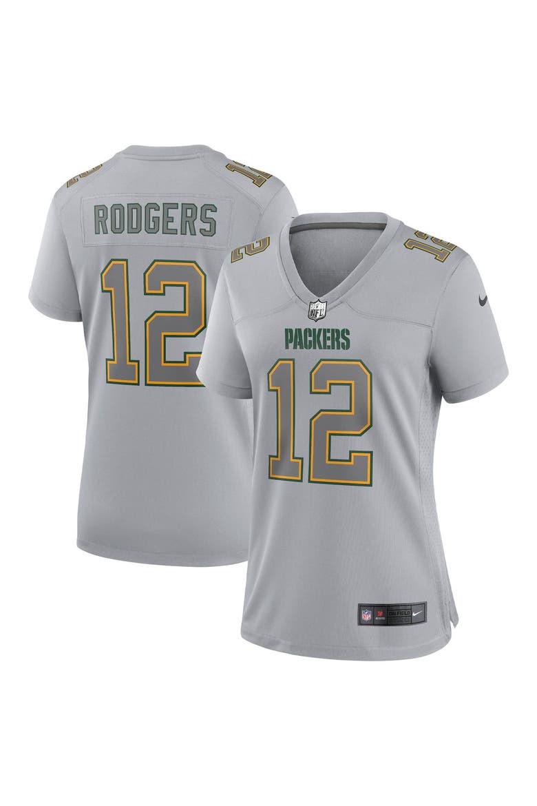 Women's Nike Aaron Rodgers Gray Green Bay Packers Atmosphere Fashion Game Jersey, Main, color, Gray