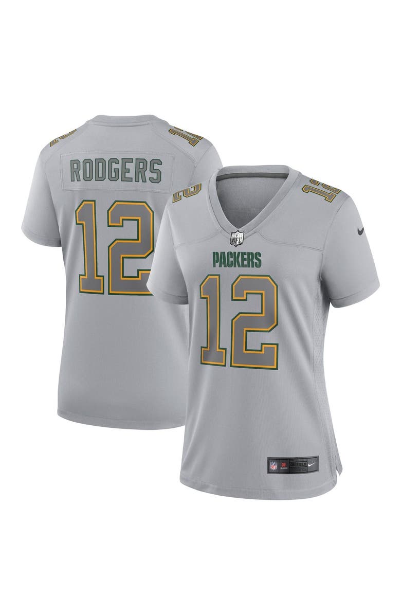 Nike Women's Nike Aaron Rodgers Gray Green Bay Packers Atmosphere Fashion Game Jersey, Main, color, 