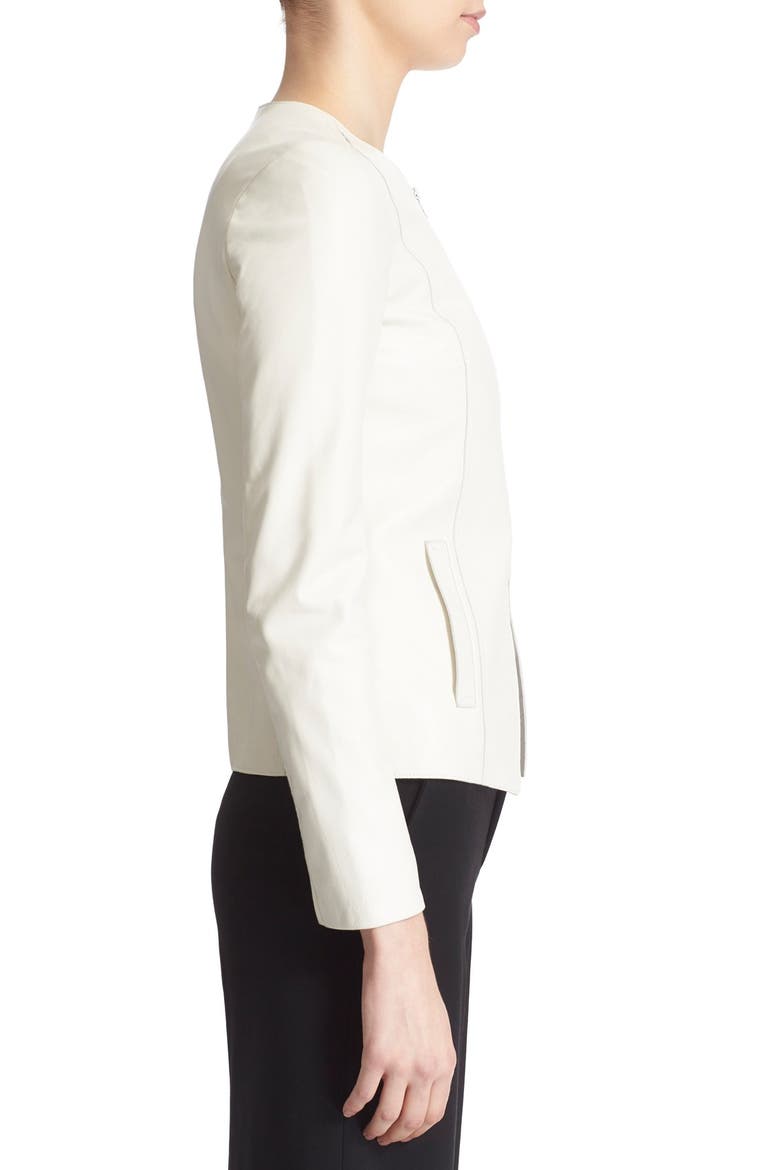 Tailored Leather Jacket, Alternate, color, WINTER WHITE