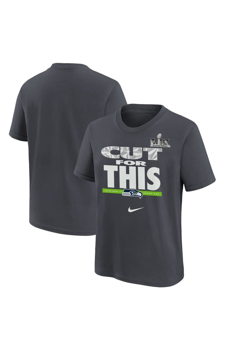 Nike Youth Nike Charcoal Seattle Seahawks Super Bowl LX Champions Parade T-Shirt, Main, color, Charcoal