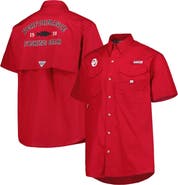 Columbia Men's Columbia Crimson Oklahoma Sooners Bonehead Button-Up Shirt