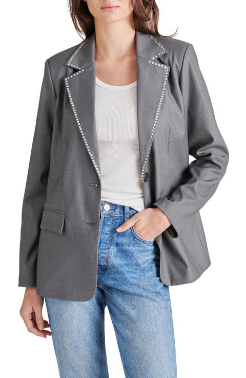 Rhinestone Trim Blazer