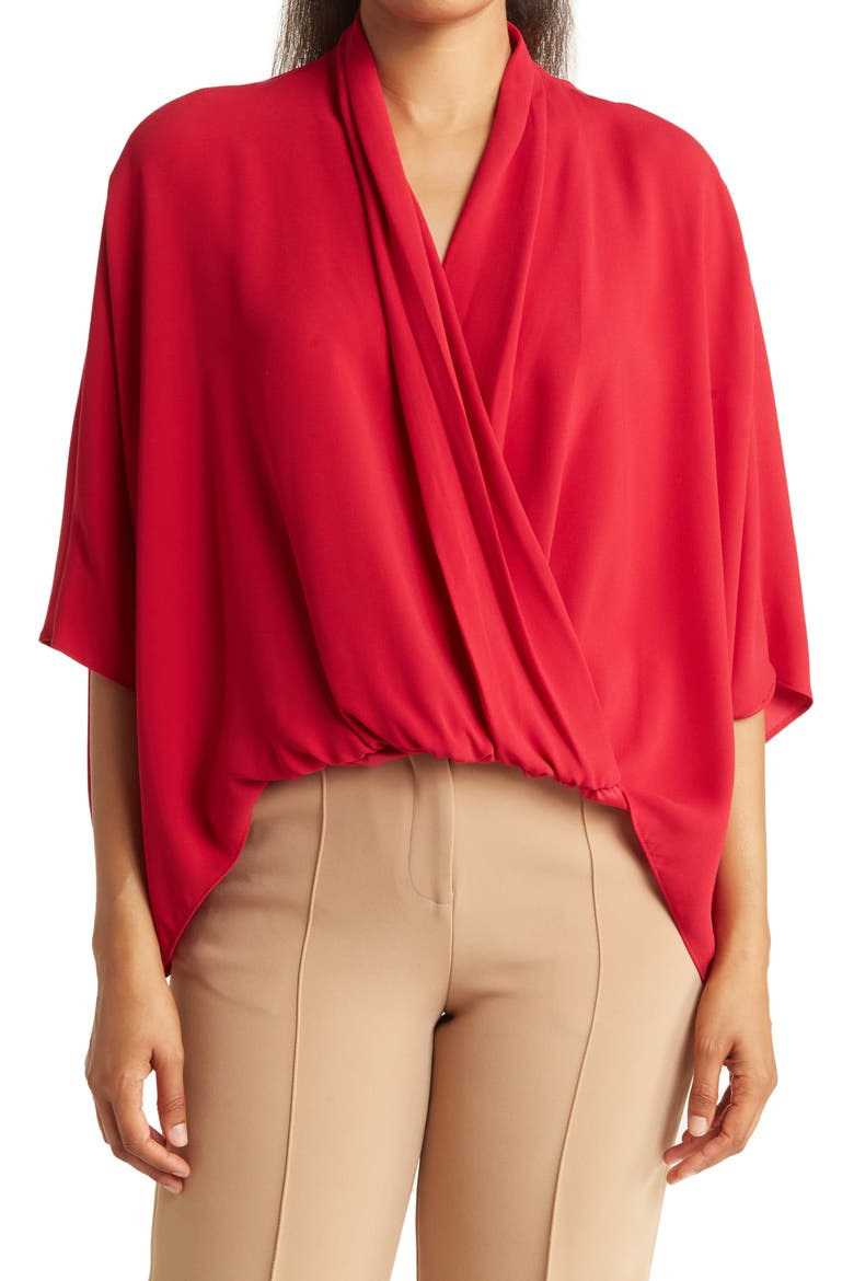 Concourse Surplice Neck Top, Main, color, SANGRIA