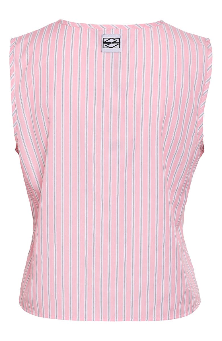 Noisy may Frida Tie Front Crop Vest, Alternate, color, Bonbon Stripes White