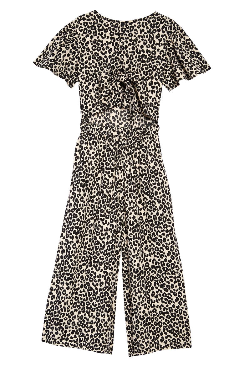 Look Back Print Jumpsuit, Alternate, color, BEIGE MOSAIC LEOPARD