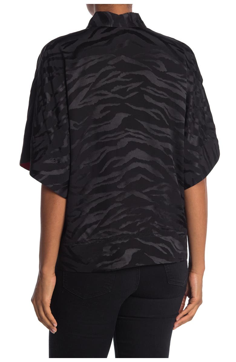 Zadig & Voltaire Topaz Flare Sleeve Jacquard Tiger Stripe Print Blouse, Alternate, color,