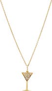 BY ADINA EDEN Diamond Pave Martini Glass Charm Necklace 14K