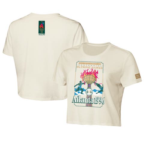 Women's Outerstuff Cream Atlanta 1996 Summer Olympics Centennial Vibe Cropped T-Shirt