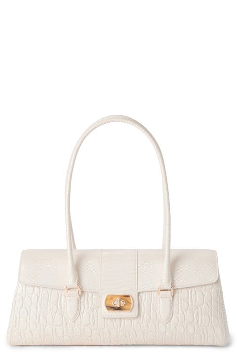 Dayan Embossed Leather Satchel