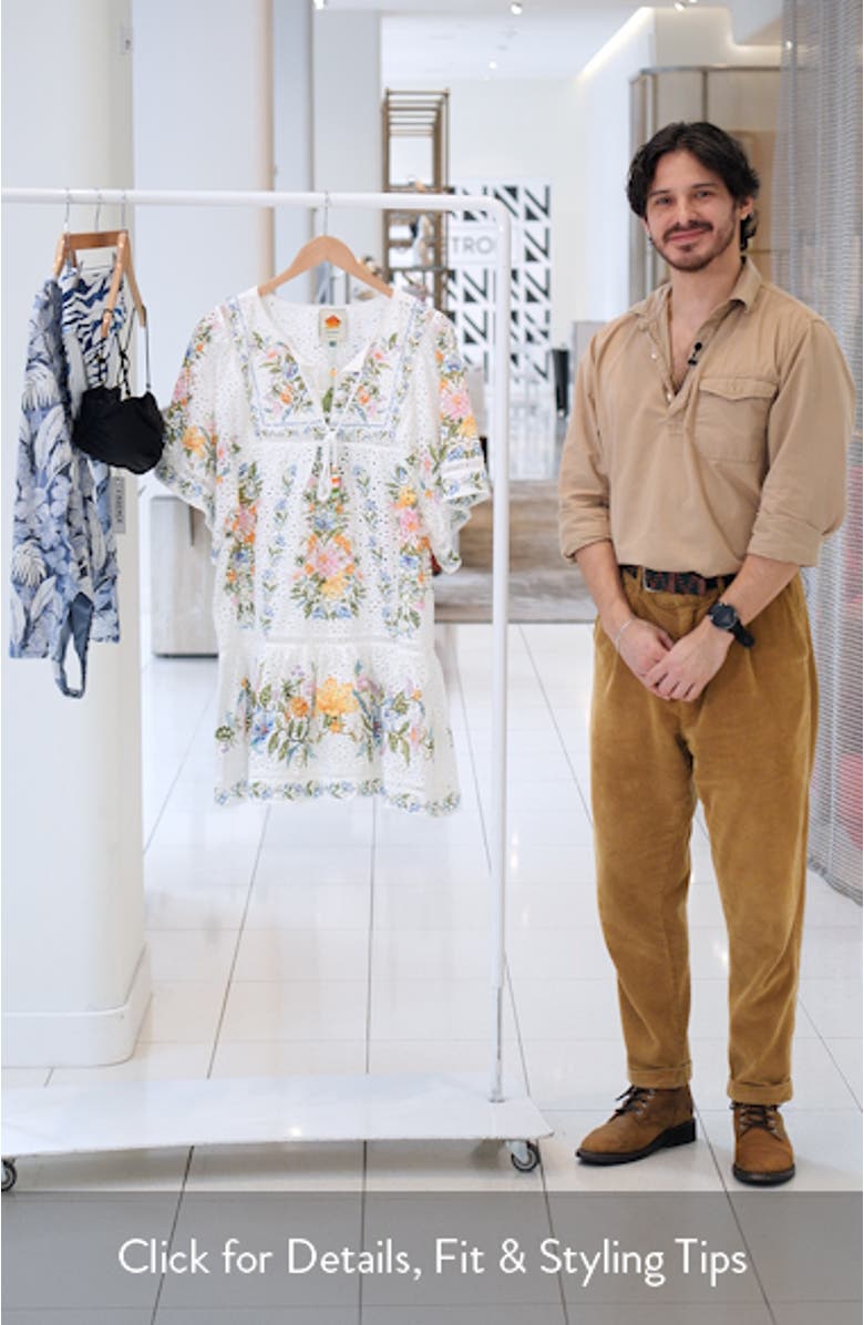 Sweet Bloom Bouquet Cotton Eyelet Cover-Up Minidress, sales video thumbnail