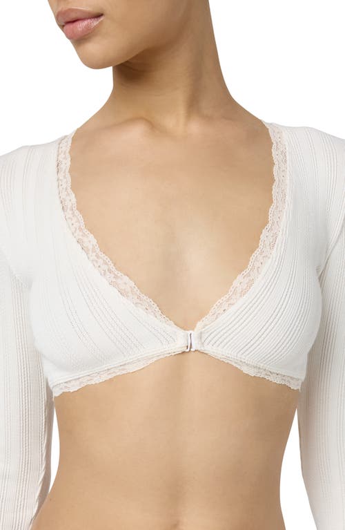 Florence By Mills Pointelle Lace Crop Top In Jet Stream