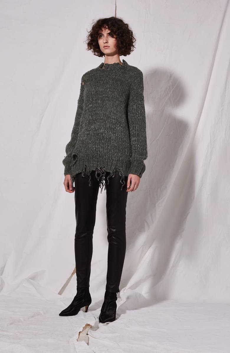 Topshop Boutique Ladder Stitch Detail Sweater, Alternate, color, 