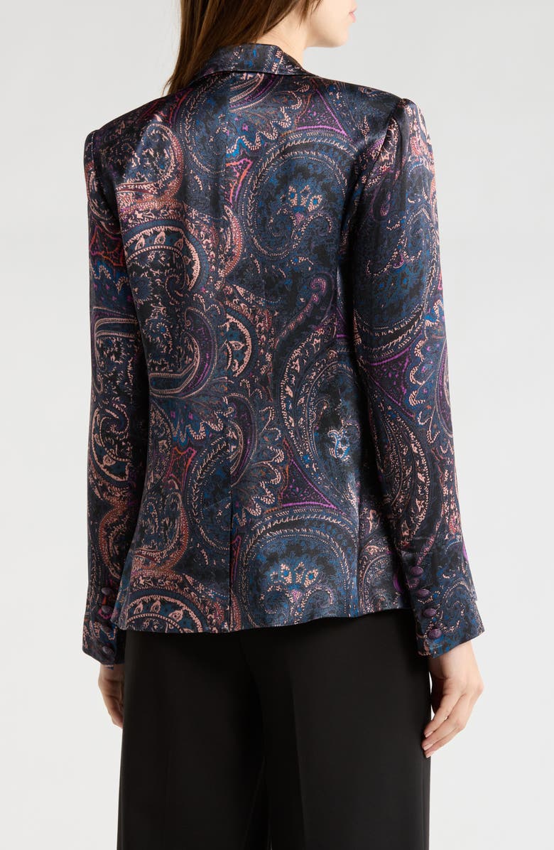 L'AGENCE Colin Paisley Double Breasted Blazer, Alternate, color, Plum Multi Boute Paisley