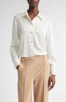 Vince Stretch Silk Button-Up Shirt