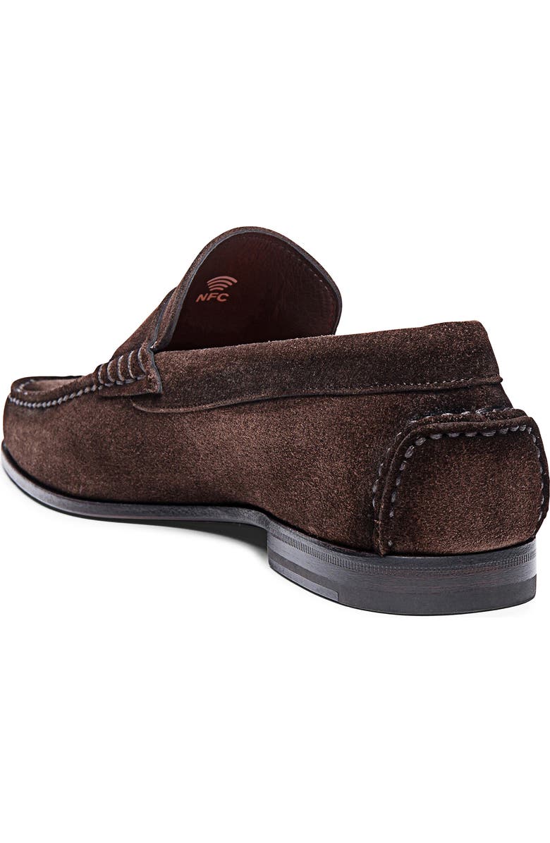 Santoni Suede Penny Loafer, Alternate, color, Dark Brown