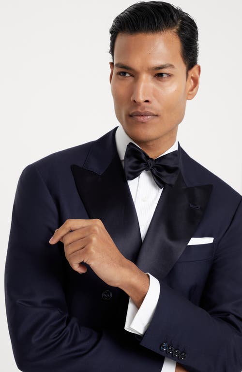 Brunello Cucinelli Tuxedo With One-and-a-half-breasted Jacket In Navy Blue