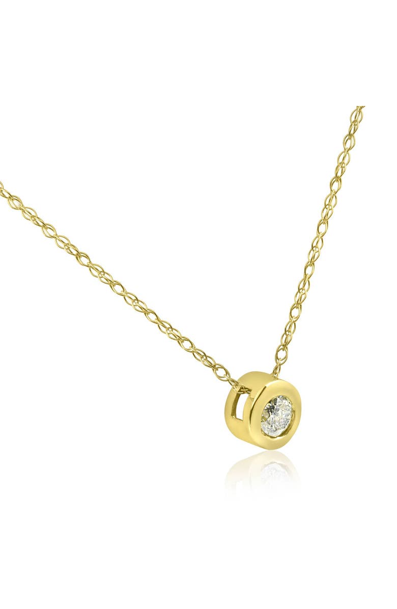 Bliss Diamond 14K Gold .25 ct Round Diamond Solitaire Bezel Pendant & 18" Chain, Alternate, color, 