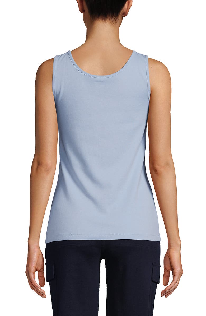 Lands' End Tall Cotton Tank Top, Alternate, color, Soft Blue Haze