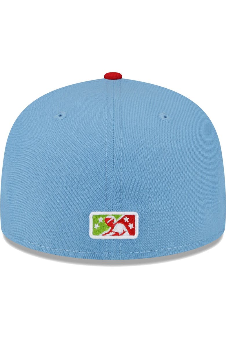 Men's New Era Red Reno Aces Copa De La Diversion 59FIFTY Fitted Hat, Alternate, color, Light Blue