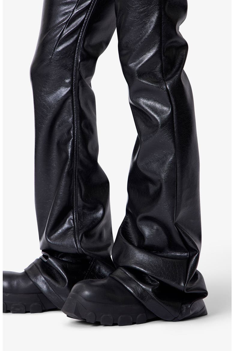 Super Stacked Faux Leather Pants, Alternate, color, BLACK
