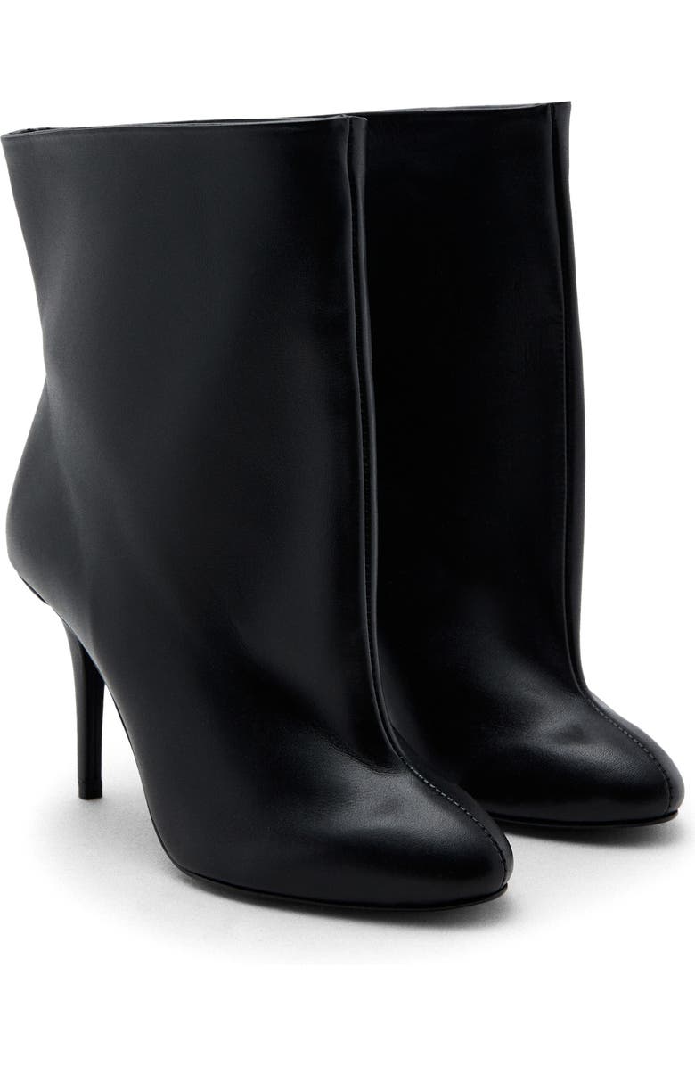 MANGO Leather Stiletto Bootie, Main, color,