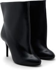 MANGO Leather Stiletto Bootie