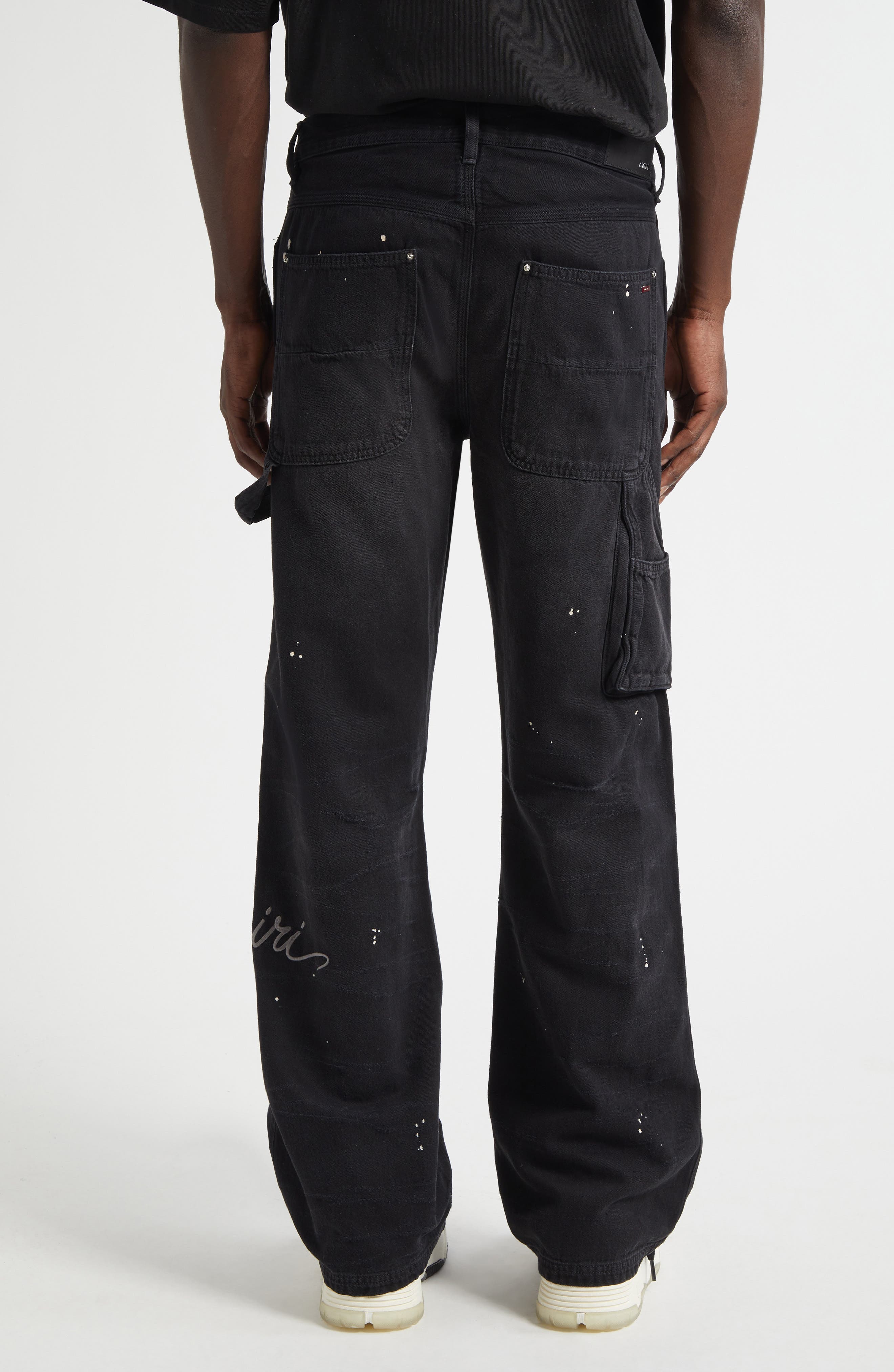 AMIRI Bleach Splatter Bandana Carpenter Jeans (Men) | Nordstromrack