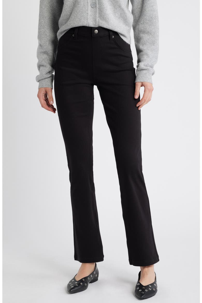 Baby Bootcut Denim Leggings, Main, color, BLACK