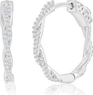 SIMONA Cubic Zirconia Twisted Hoop Earrings