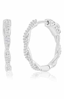 SIMONA Cubic Zirconia Twisted Hoop Earrings
