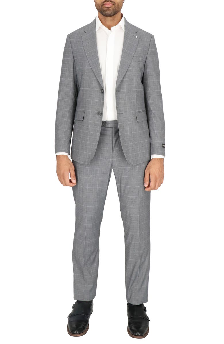 Scotch & Soda Regular Fit Grey Plaid Suit, Alternate, color, Grey Plaid