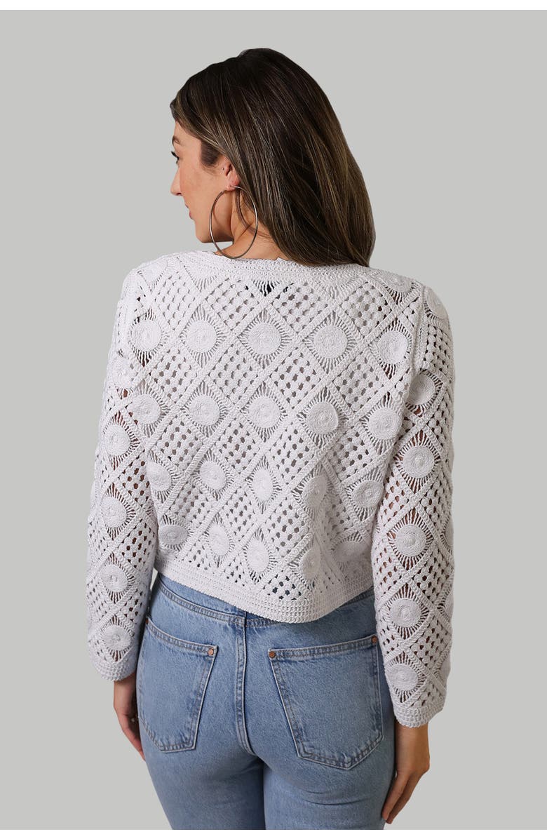 Central Park West Violete Crochet Cardigan, Alternate, color, White