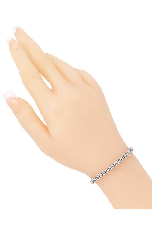 Devata Gender Inclusive Sterling Silver Borobudur Round 4mm Chain Bracelet In Silver