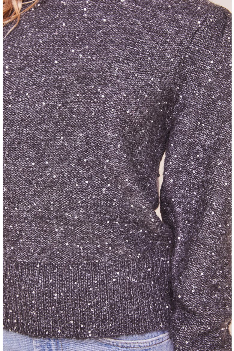 the Label Dorothy Sequin Crewneck Sweater, Alternate, color, CHARCOAL