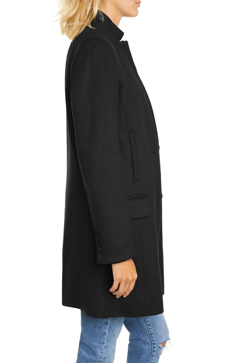 Wool Blend Car Coat, Alternate, color, BLACK