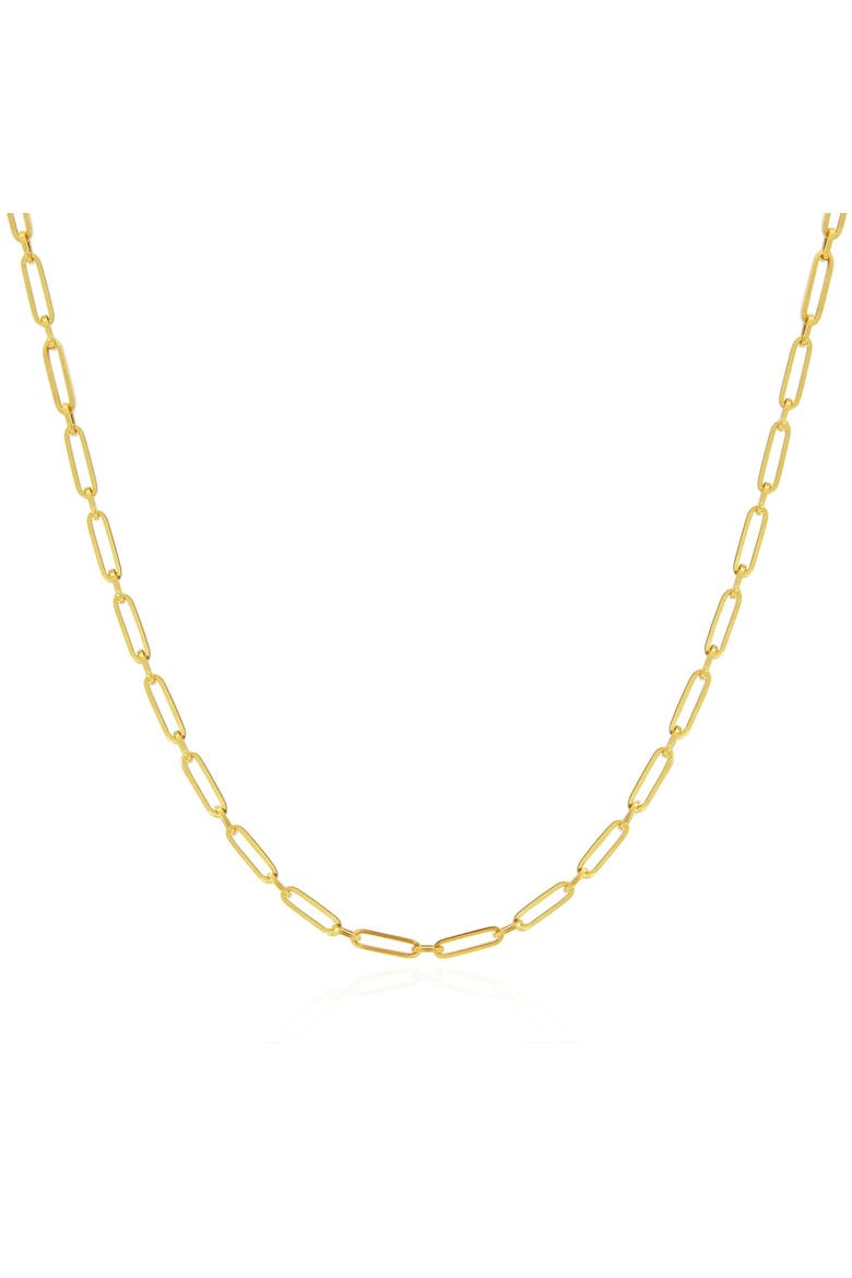 Round Link Paperclip Chain Necklace, Main, color, Yellow Gold