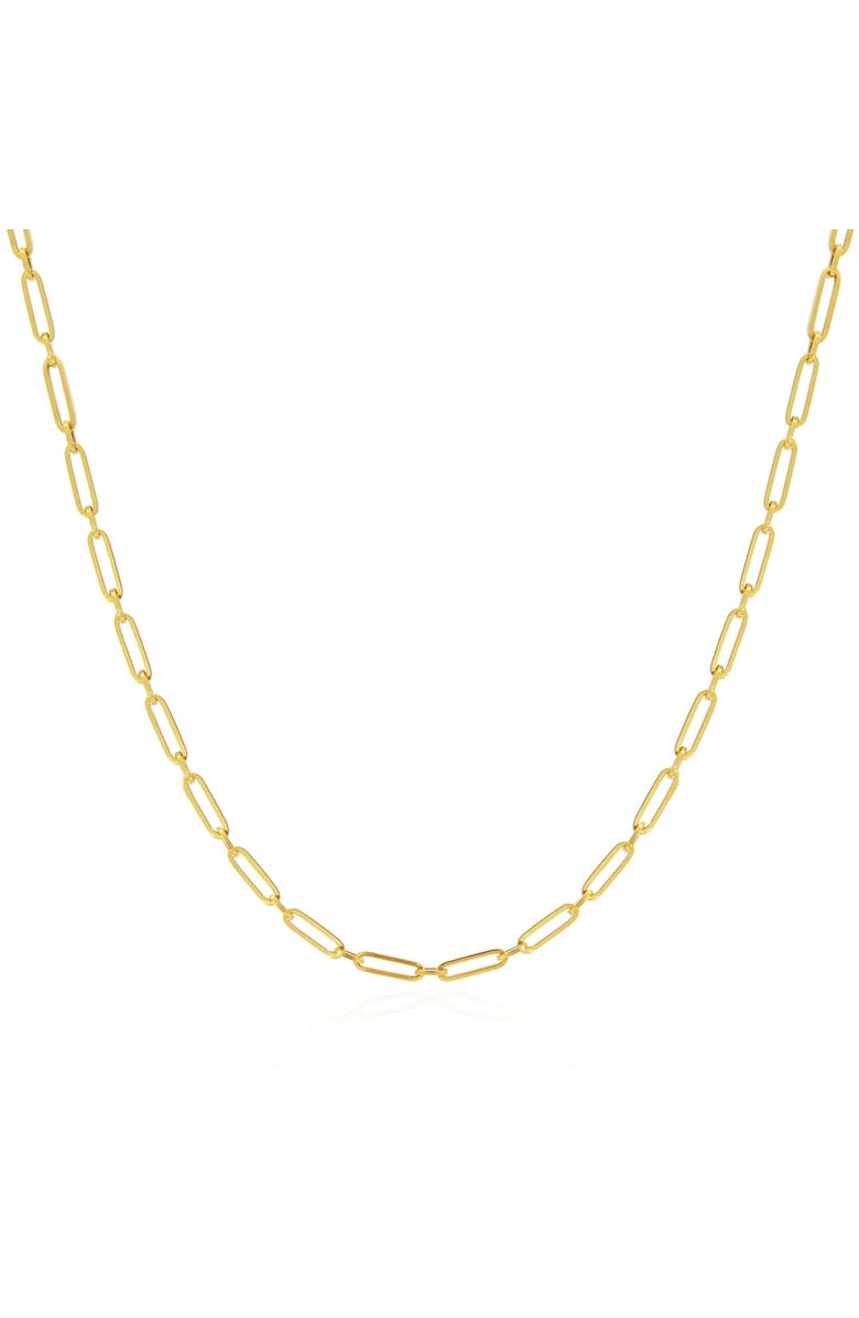 The Lovery Fine Jewelry Round Link Paperclip Chain Necklace, Main, color, Yellow Gold