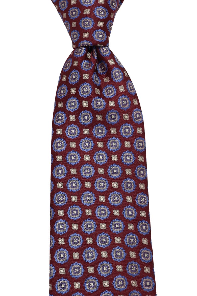 Medallion Tie, Alternate, color, BURGUNDY