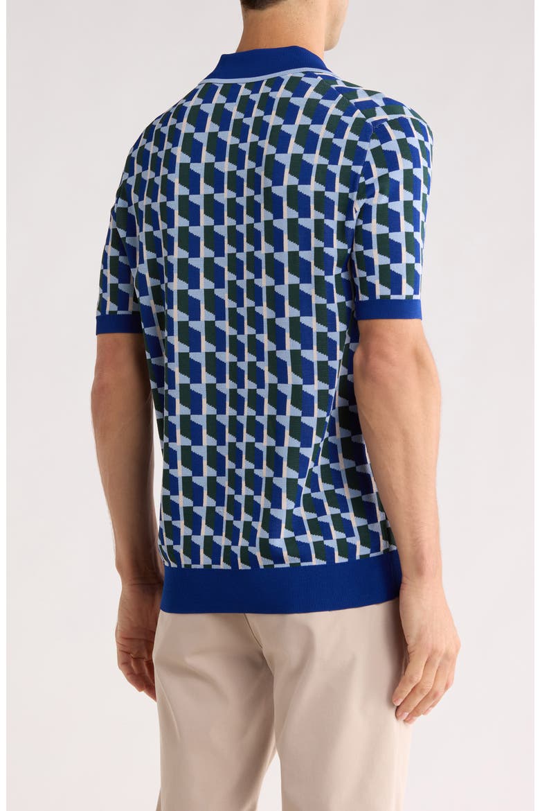 Rossio Geo Zip Polo, Alternate, color, NAVY