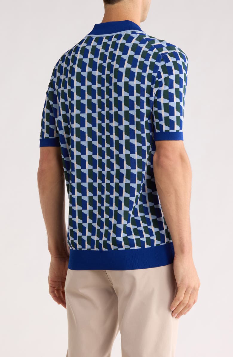 Ted Baker London Rossio Geo Zip Polo, Alternate, color, Navy