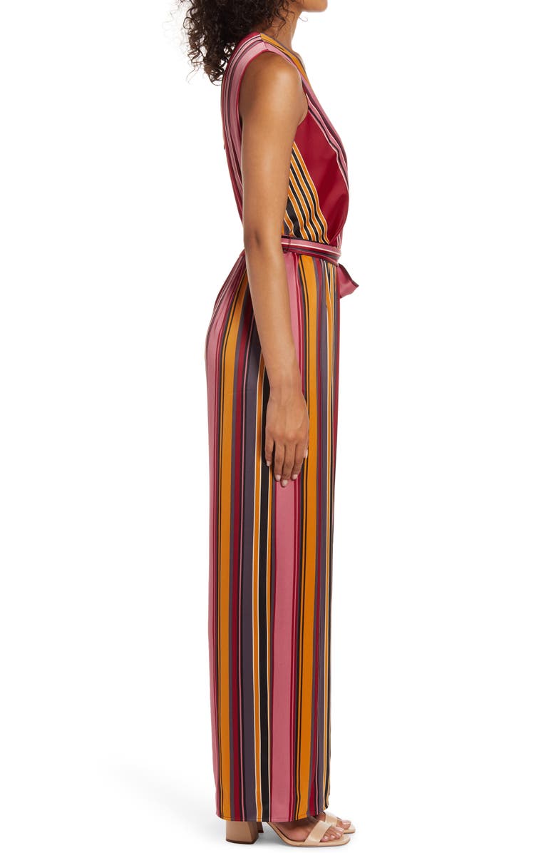 Maggy London Stripe Wide Leg Jumpsuit, Alternate, color,